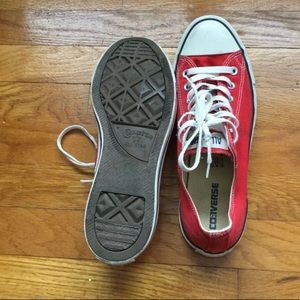 Red converse sneakers